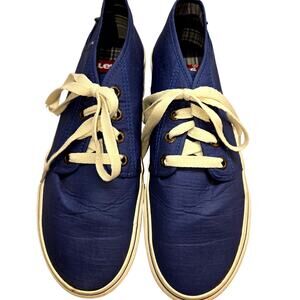 Levi's 10 Canvas Men's Tennis Shoes Blue Flat Athletic Sneaker